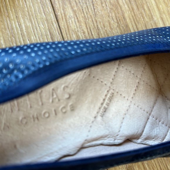 Hispanitas navy blue slip on wedge, all leather made in Spain, size 41 - Picture 7 of 9